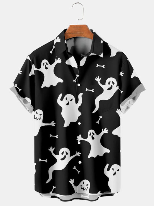 Halloween Printed Short Sleeve Shirt