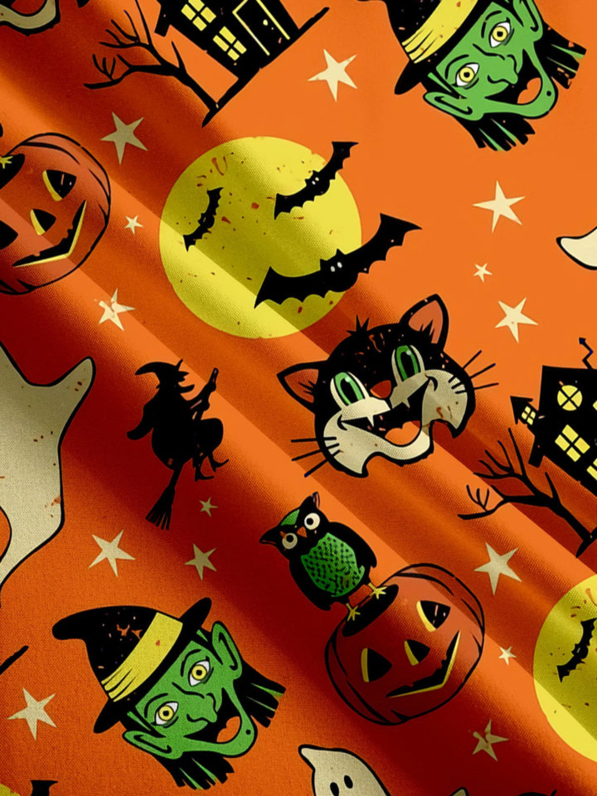 Halloween Pumpkin Owl Printed Shirt