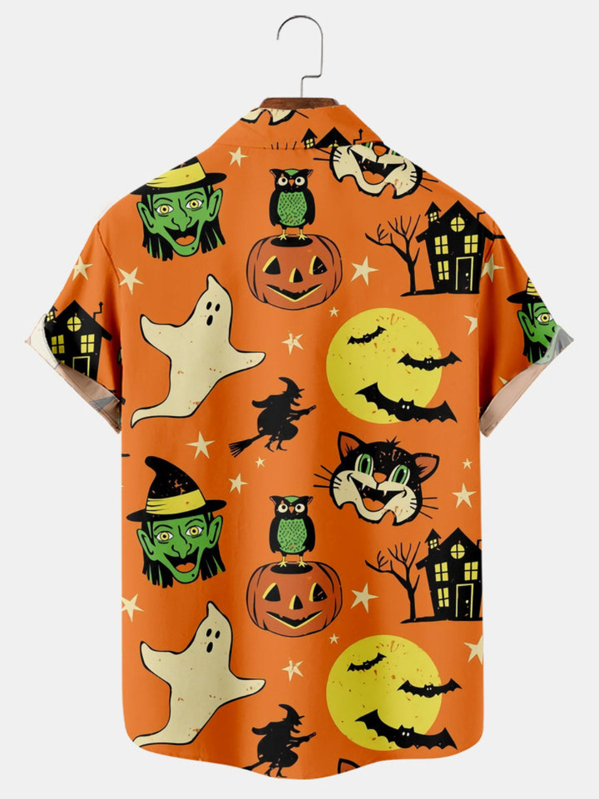 Halloween Pumpkin Owl Printed Shirt