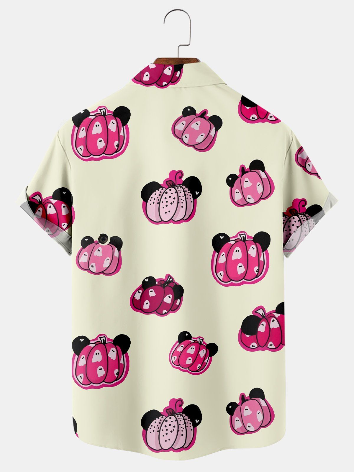 Halloween Pumpkin Print Short Sleeve Shirt