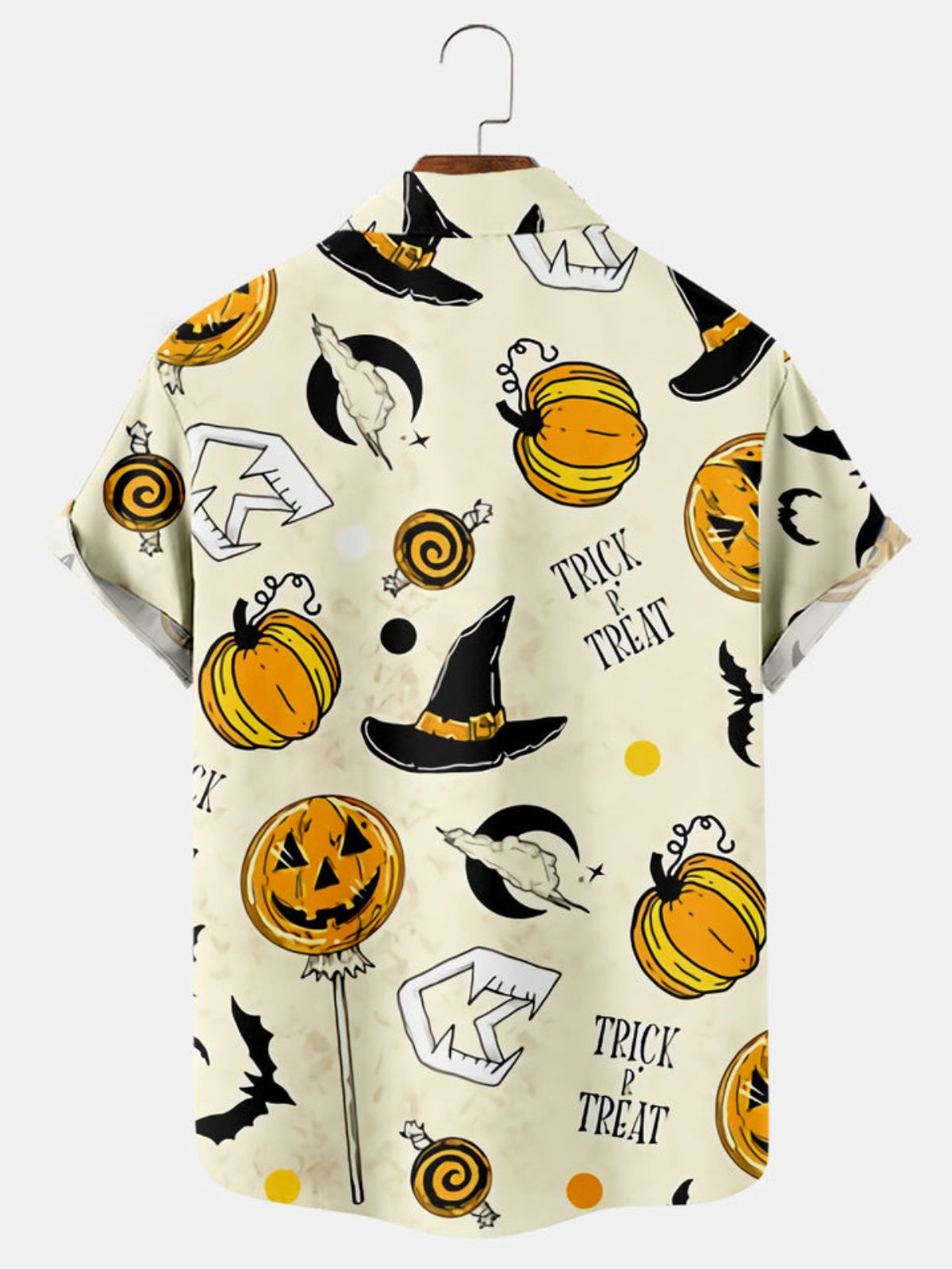 Halloween Pumpkin Print Short Sleeve Shirt
