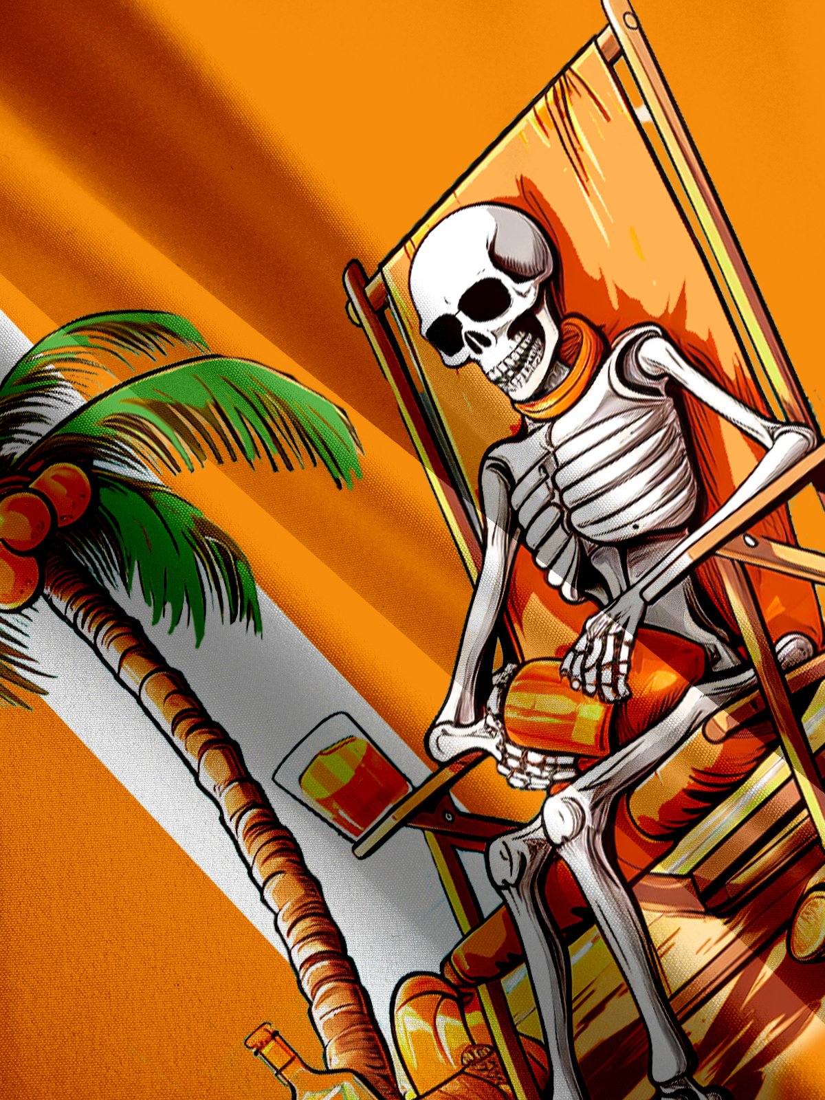 Halloween Beach Vacation Print Short Sleeve Shirt