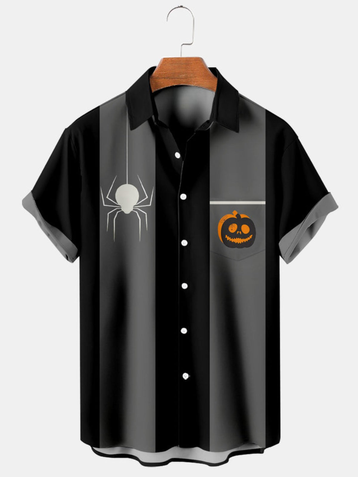 Halloween Spider Pumpkin Printed Shirt