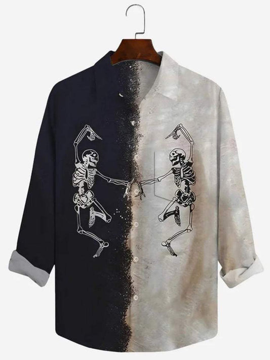 Halloween Twin Tone Print Long Sleeve Shirt