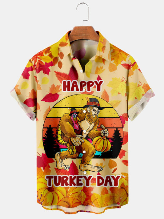 Happy Turkey Day Printed Shirt