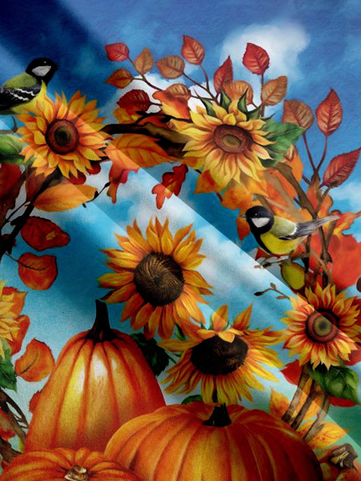 Harvest Pumpkin Sunflower Print Short Sleeve Shirt