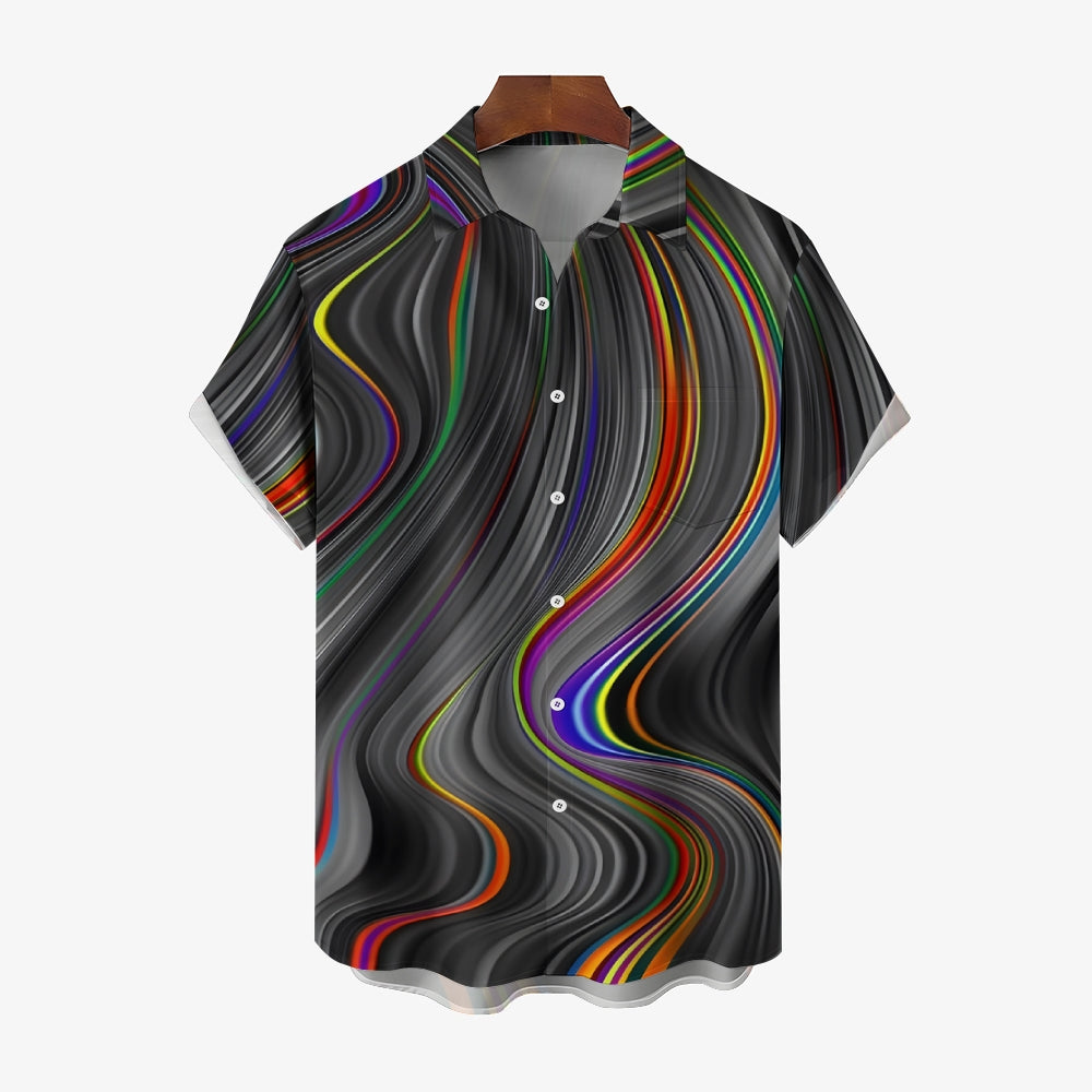 Hawaiian Abstract Print Casual Short Sleeve Shirt