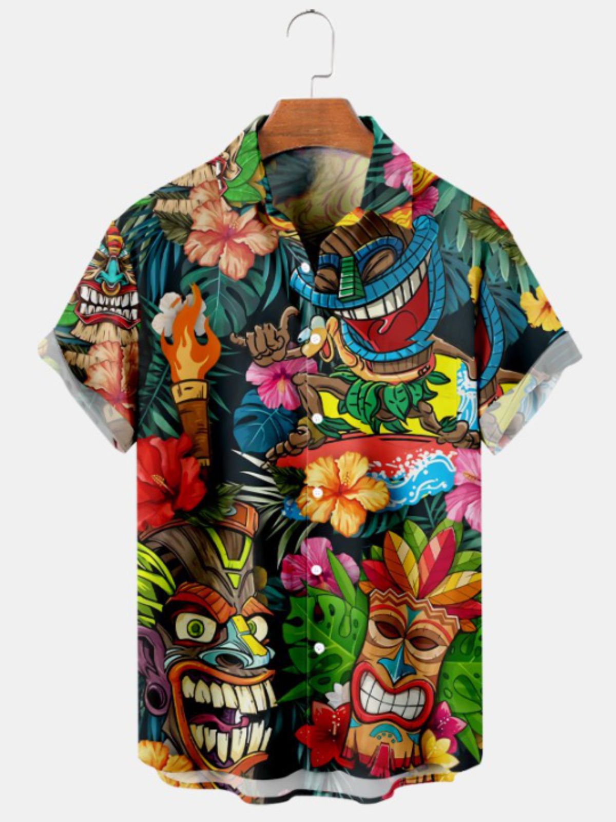 Hawaiian Fun Print Short Sleeve Shirt