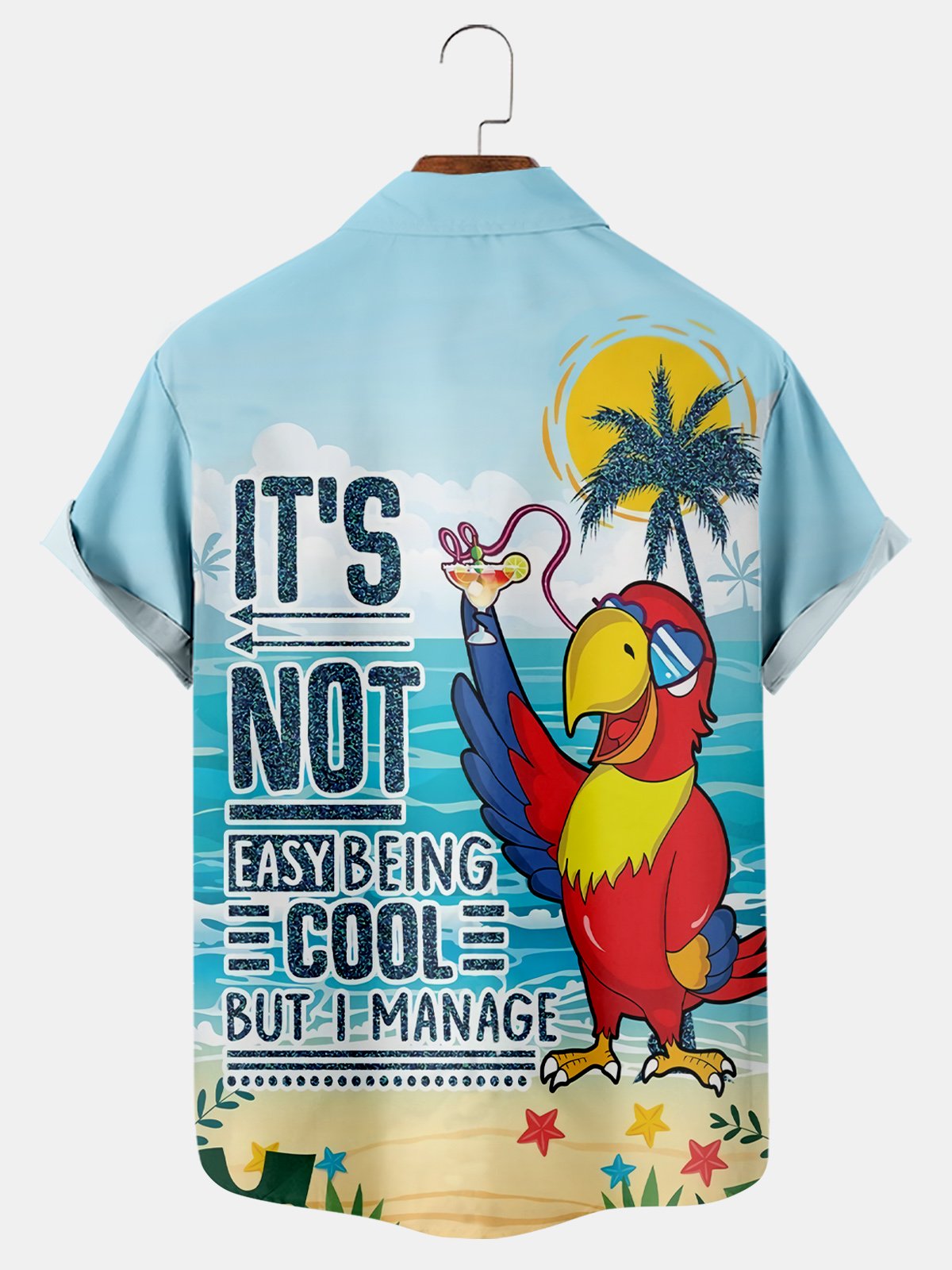 Hawaiian Parrot Drinking Printed Shirt