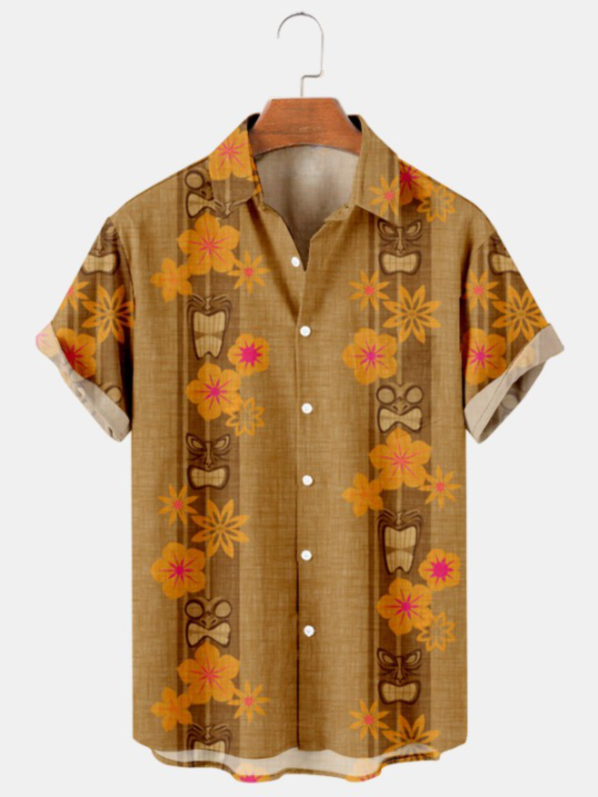 Hawaiian Print Oversized Casual Shirt