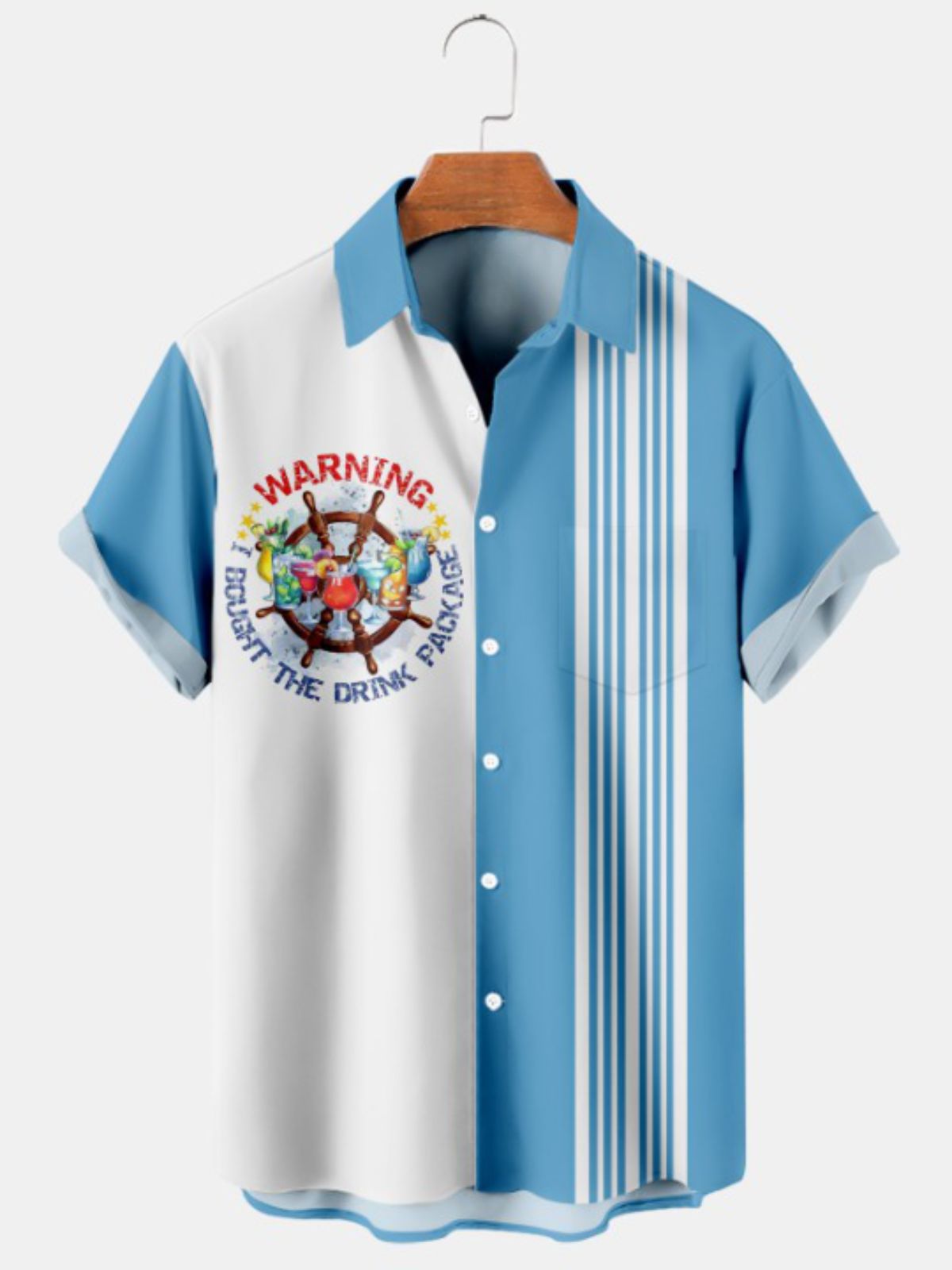 Hawaiian Rudder Print Short Sleeve Shirt