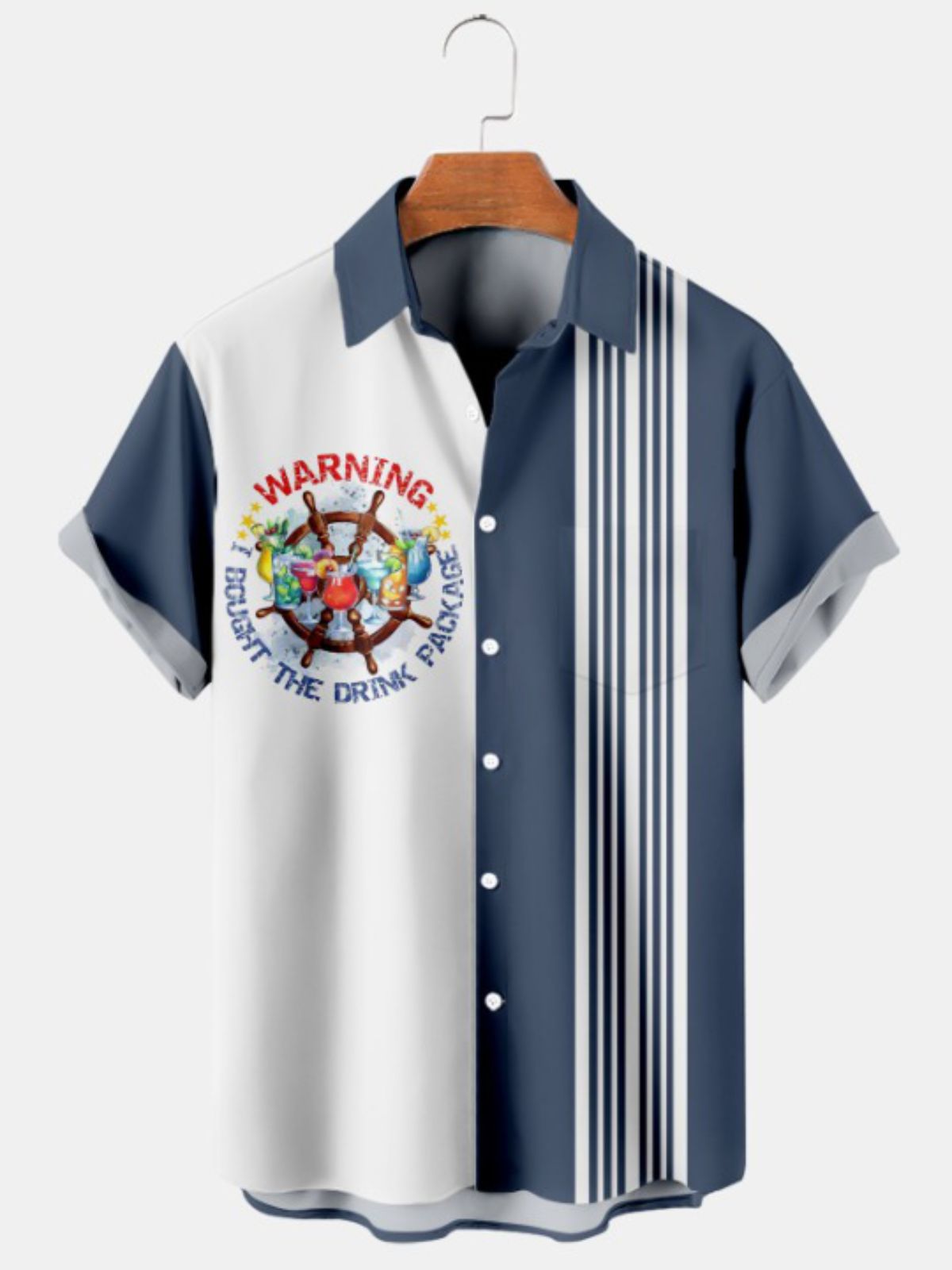 Hawaiian Rudder Print Short Sleeve Shirt