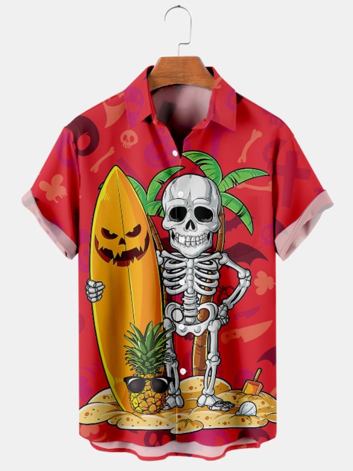 Hawaiian Surf Print Short Sleeve Shirt