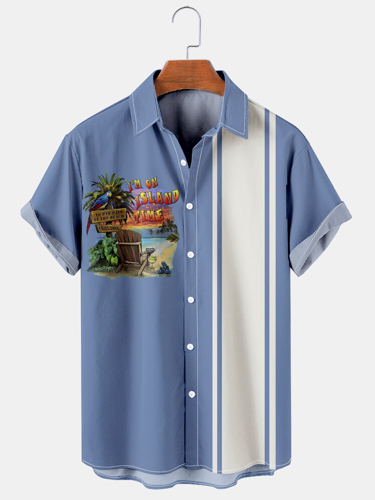 Hawaiian Tiki Panel Casual Shirt