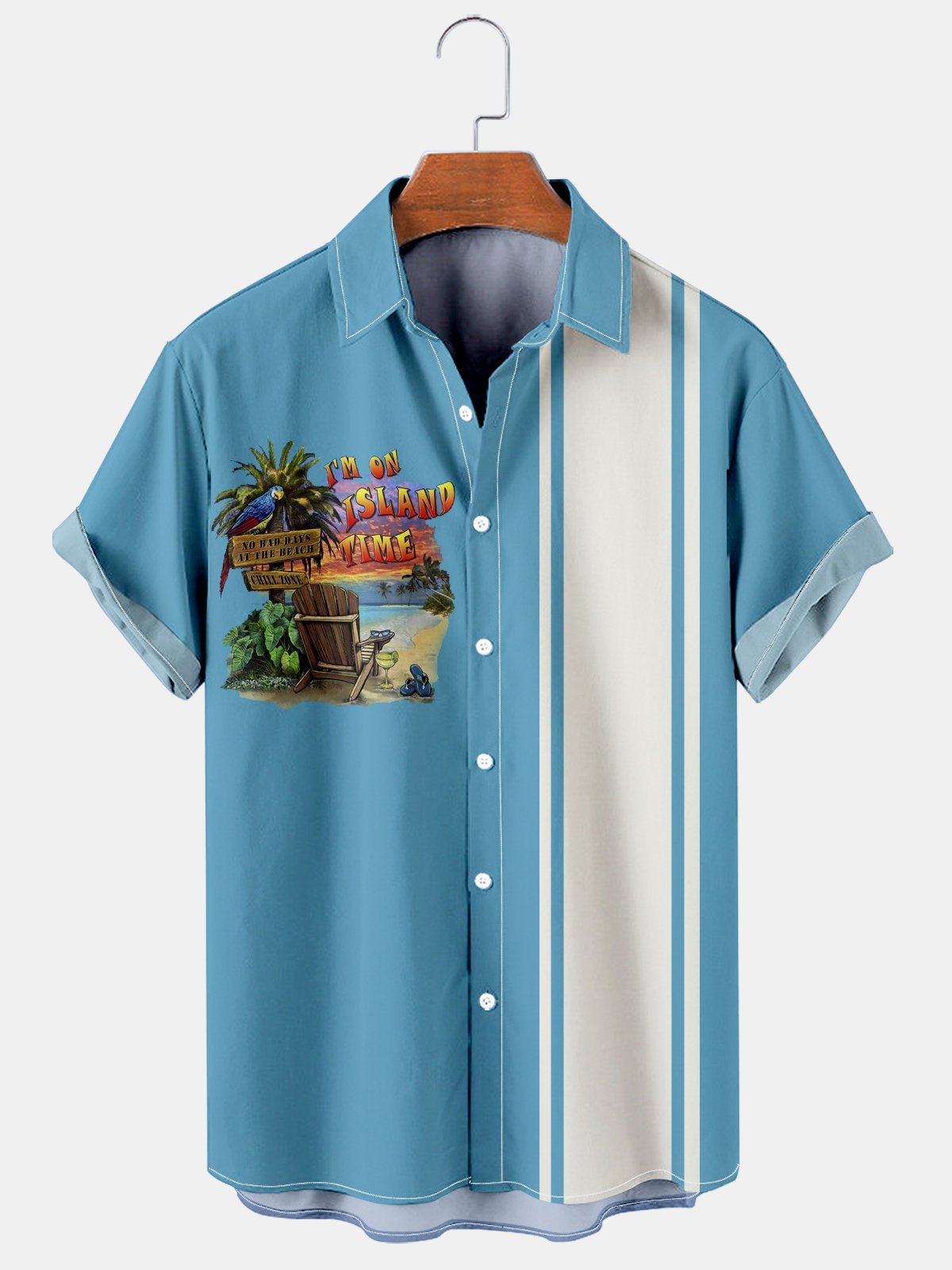 Hawaiian Tiki Panel Casual Shirt