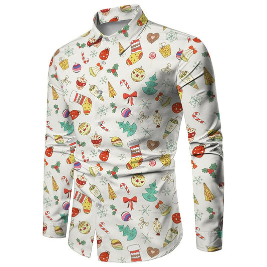 Holiday Print Christmas Themed Shirt