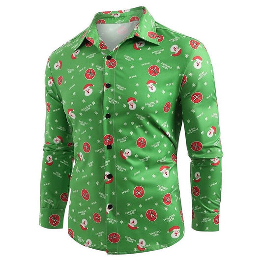 Holiday Themed Santa Printed Shirt