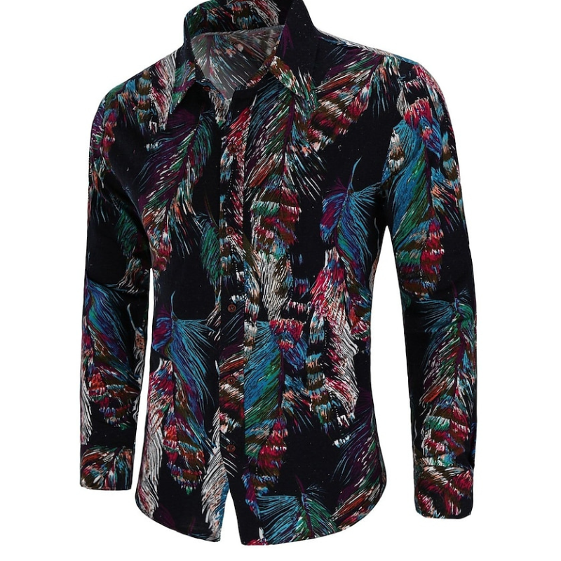 Iridescent Feather Printed Shirt