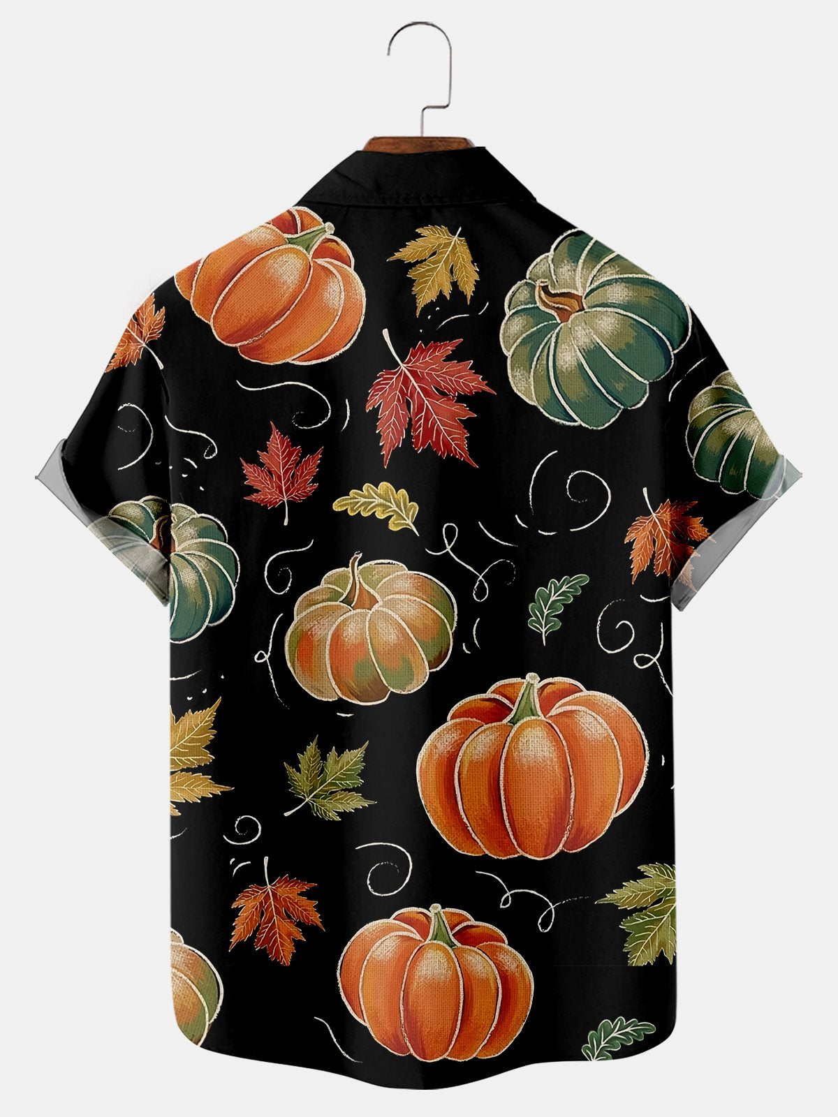 Leaf Print Short Sleeve Shirt