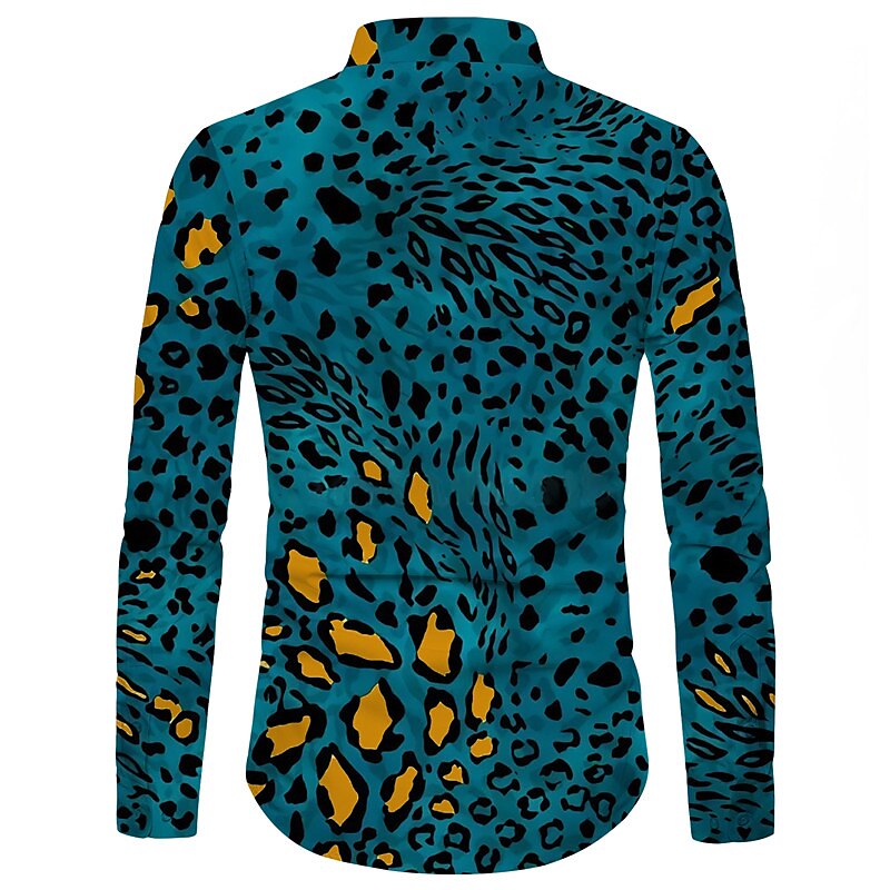 Leopard Graphic Print Long Sleeve Shirt