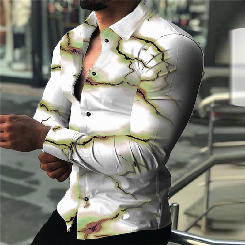 Lighting Print Long Sleeve Shirt