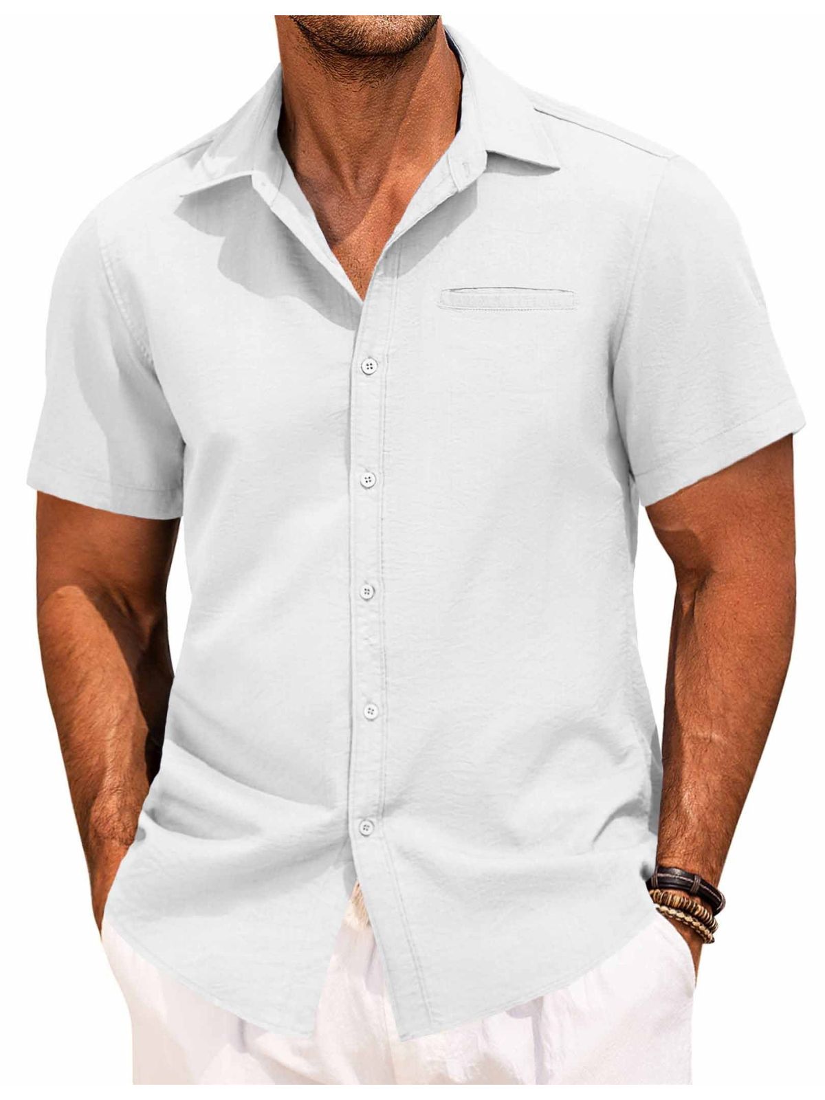 Basic Linen Short Sleeve Shirt