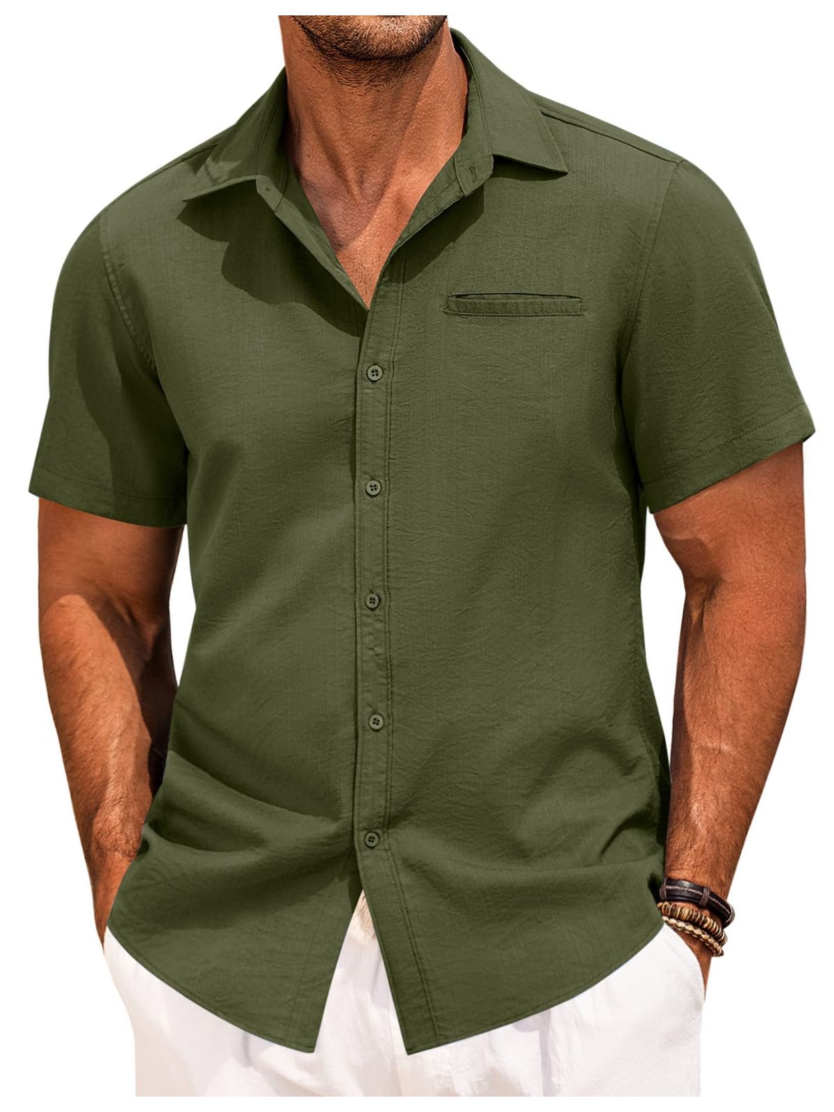 Basic Linen Short Sleeve Shirt