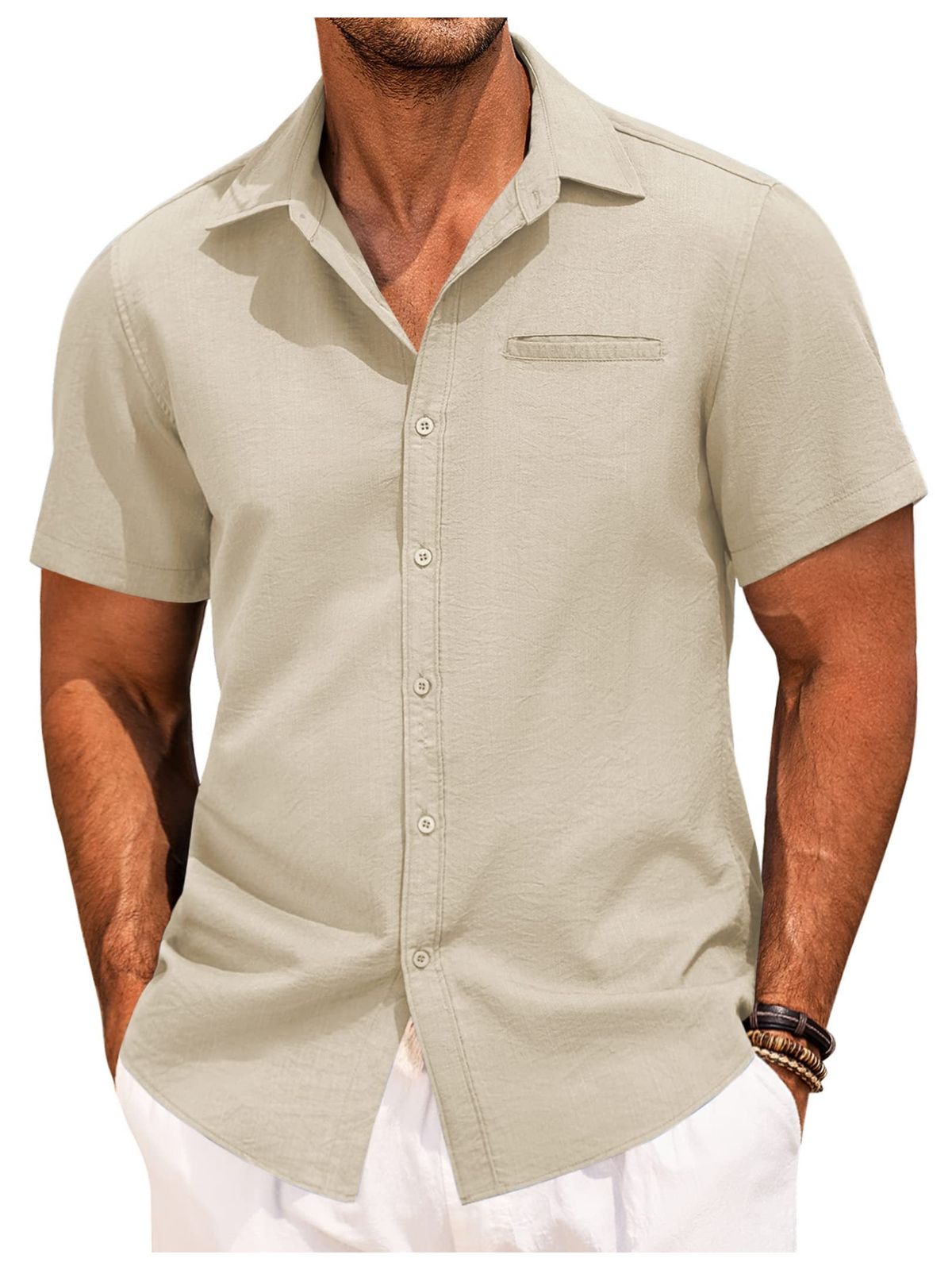 Basic Linen Short Sleeve Shirt