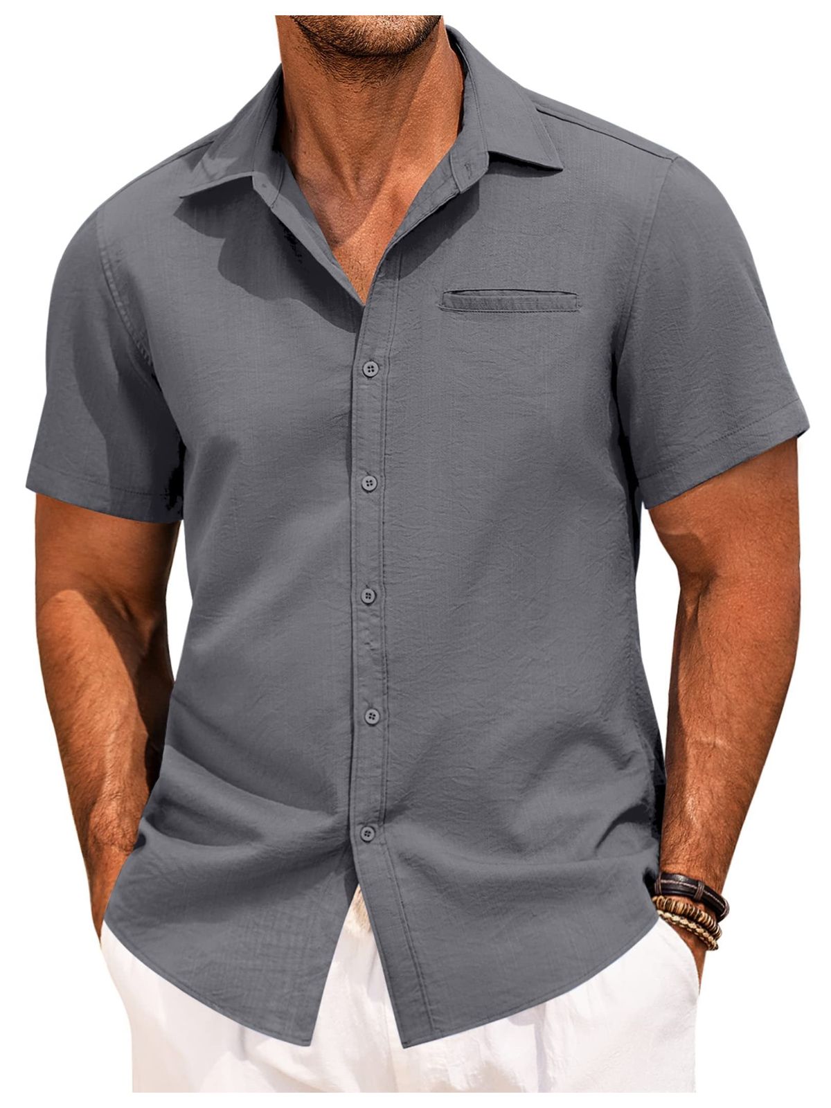 Basic Linen Short Sleeve Shirt