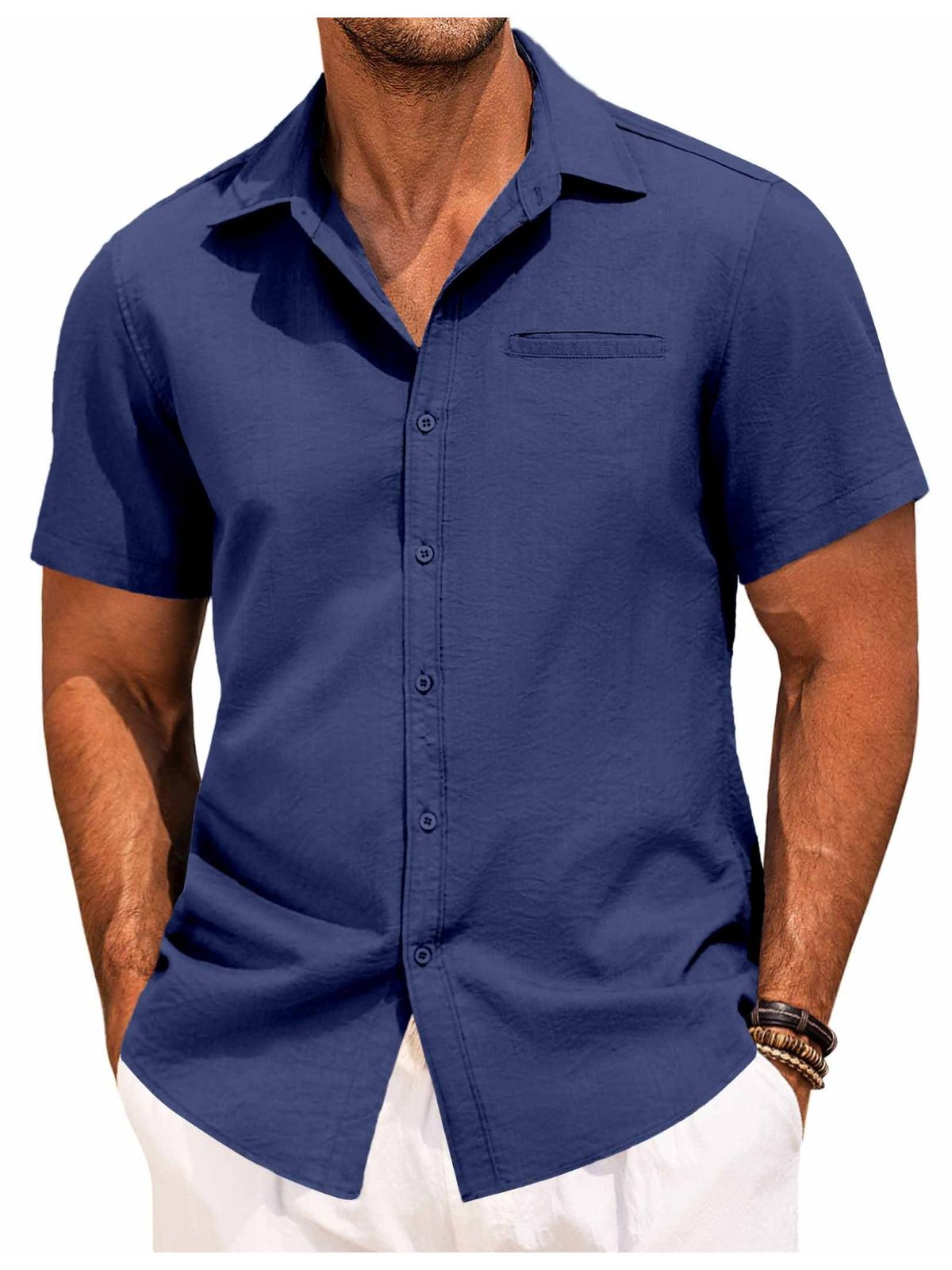 Basic Linen Short Sleeve Shirt