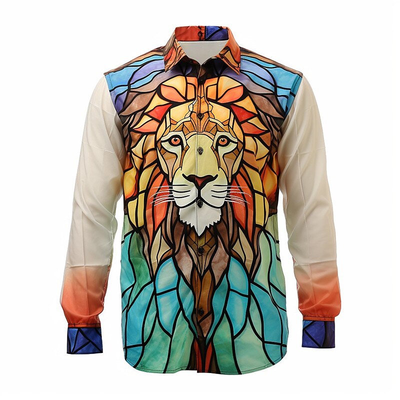 Lion Artistic Abstract Patterned Shirt