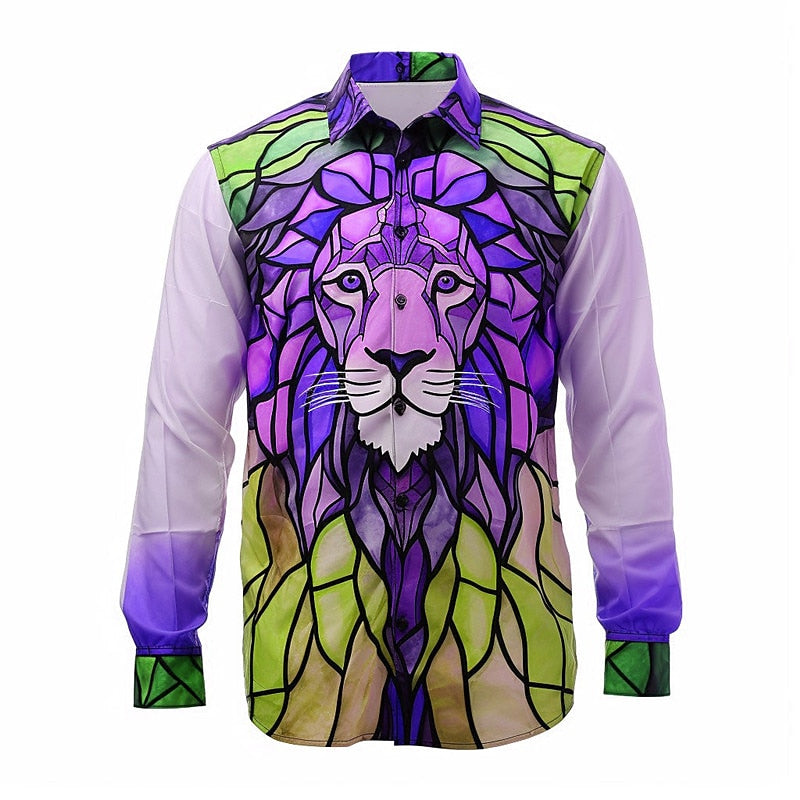 Lion Artistic Abstract Patterned Shirt