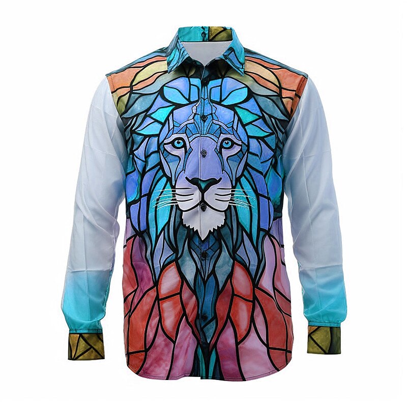 Lion Artistic Abstract Patterned Shirt