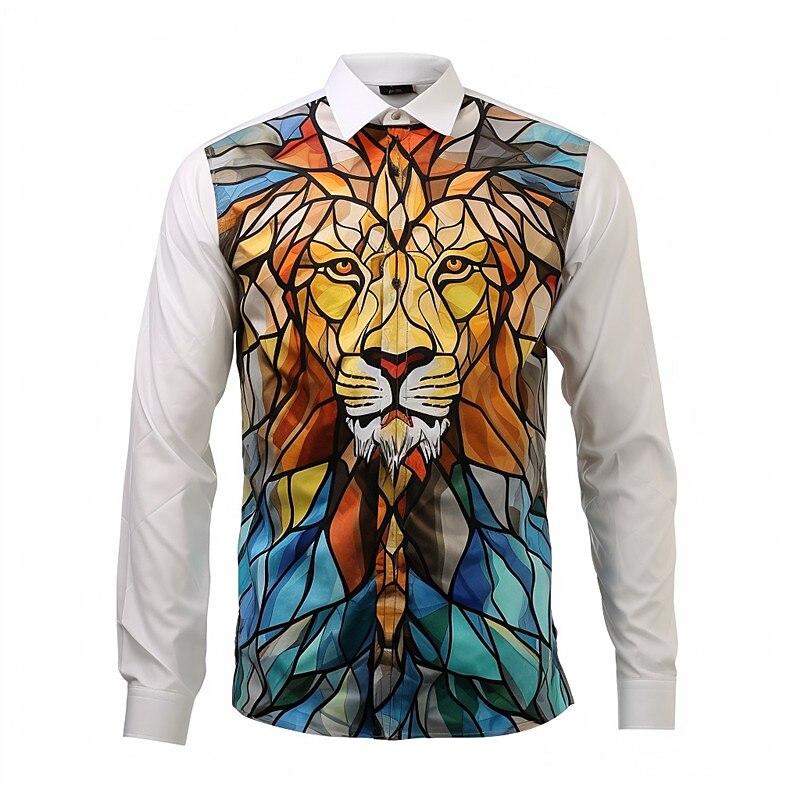 Lion Artistic Abstract Patterned Shirt