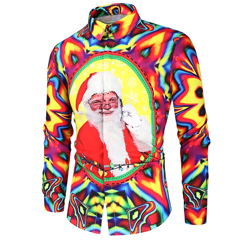 Long Sleeve Christmas Themed Regular Fit Shirts