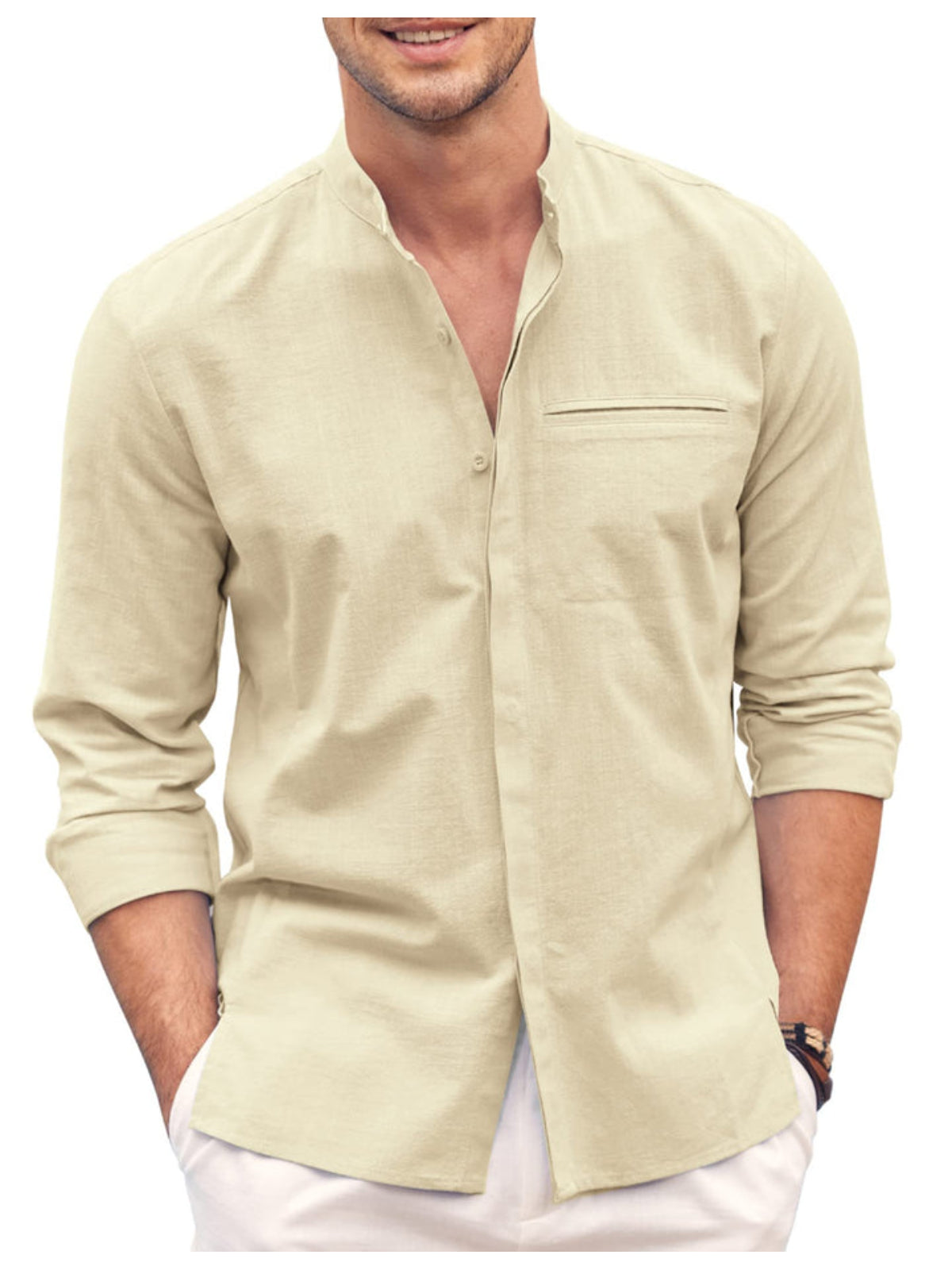 Long Sleeve Collar Beach Shirt