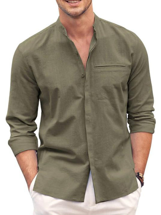 Long Sleeve Collar Beach Shirt