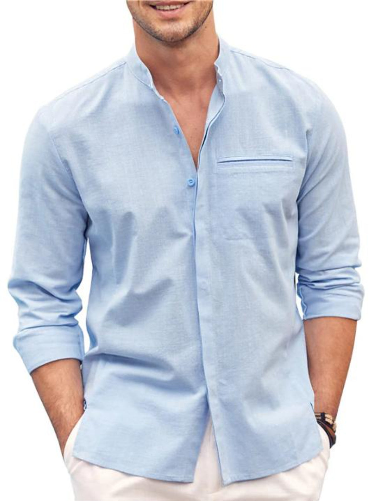 Long Sleeve Collar Beach Shirt