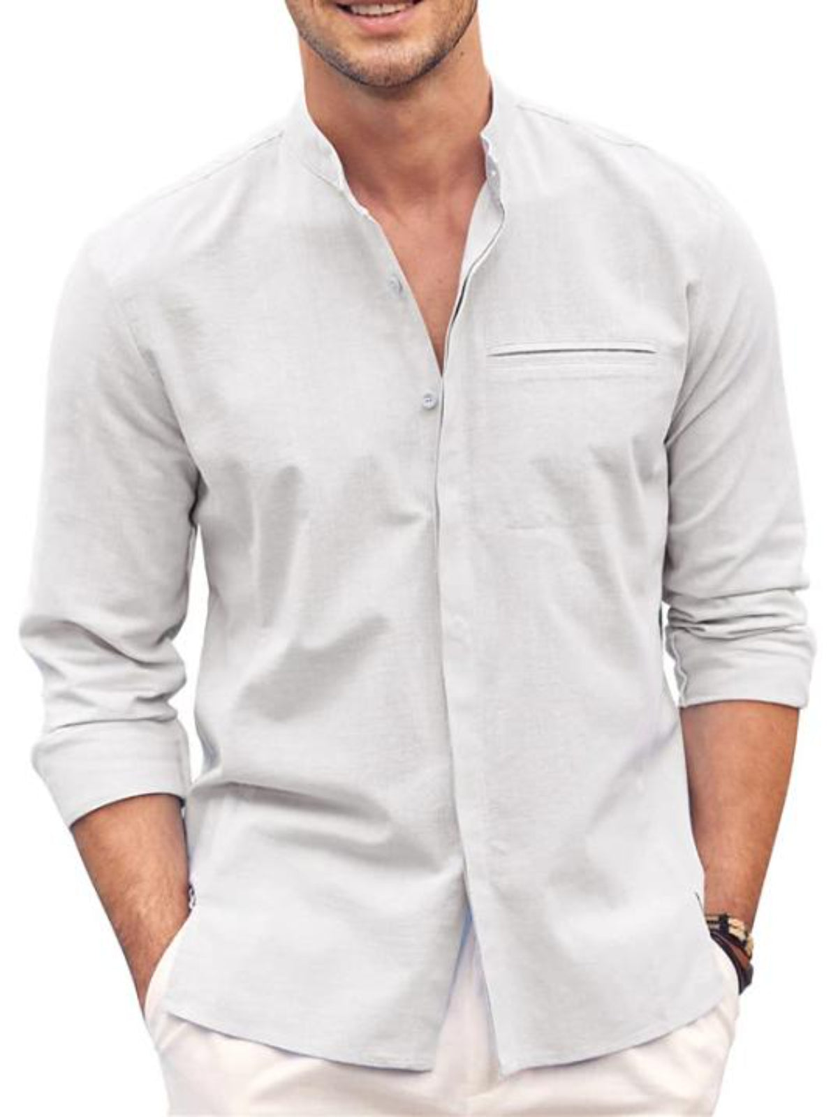 Long Sleeve Collar Beach Shirt