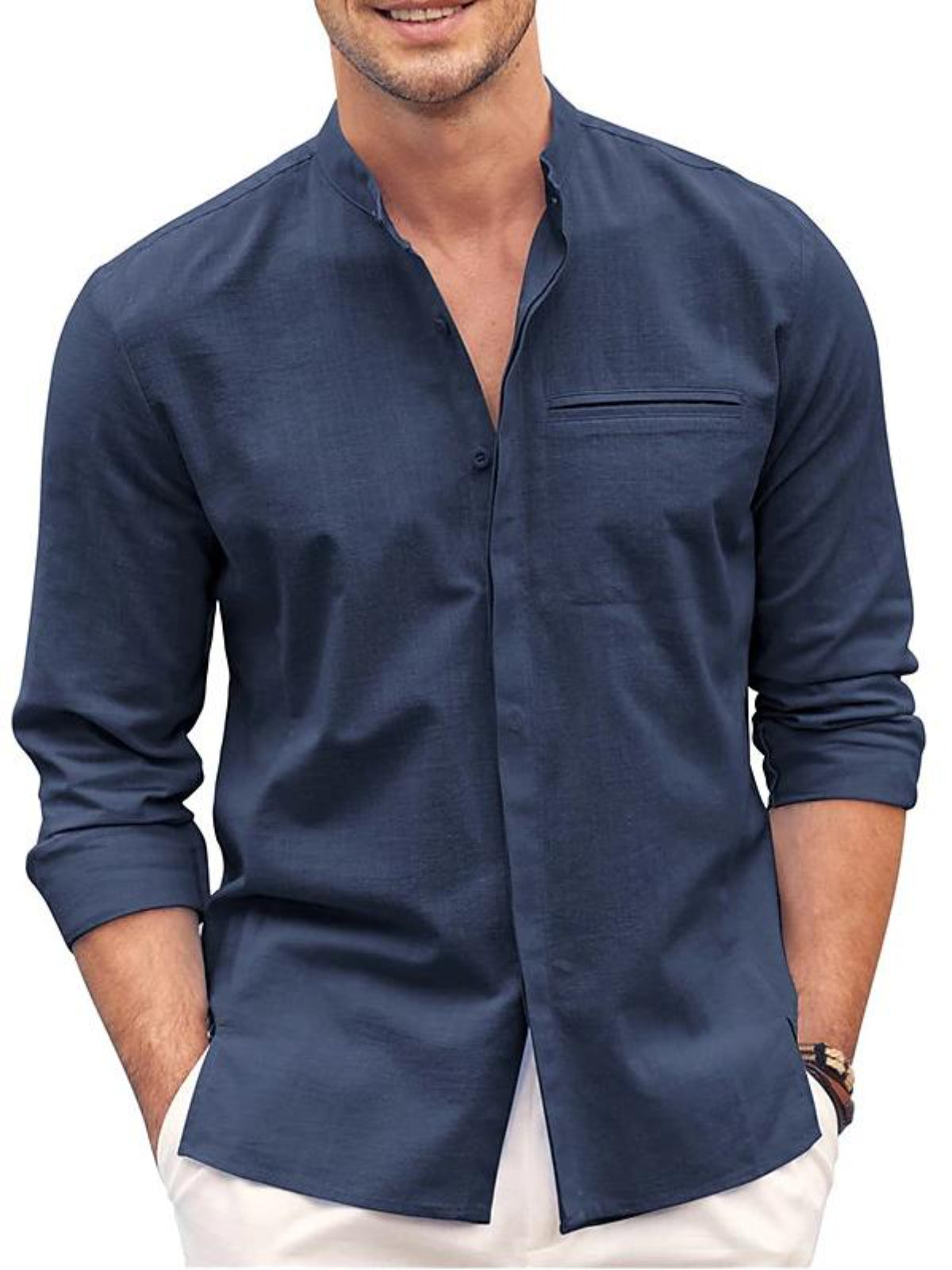 Long Sleeve Collar Beach Shirt