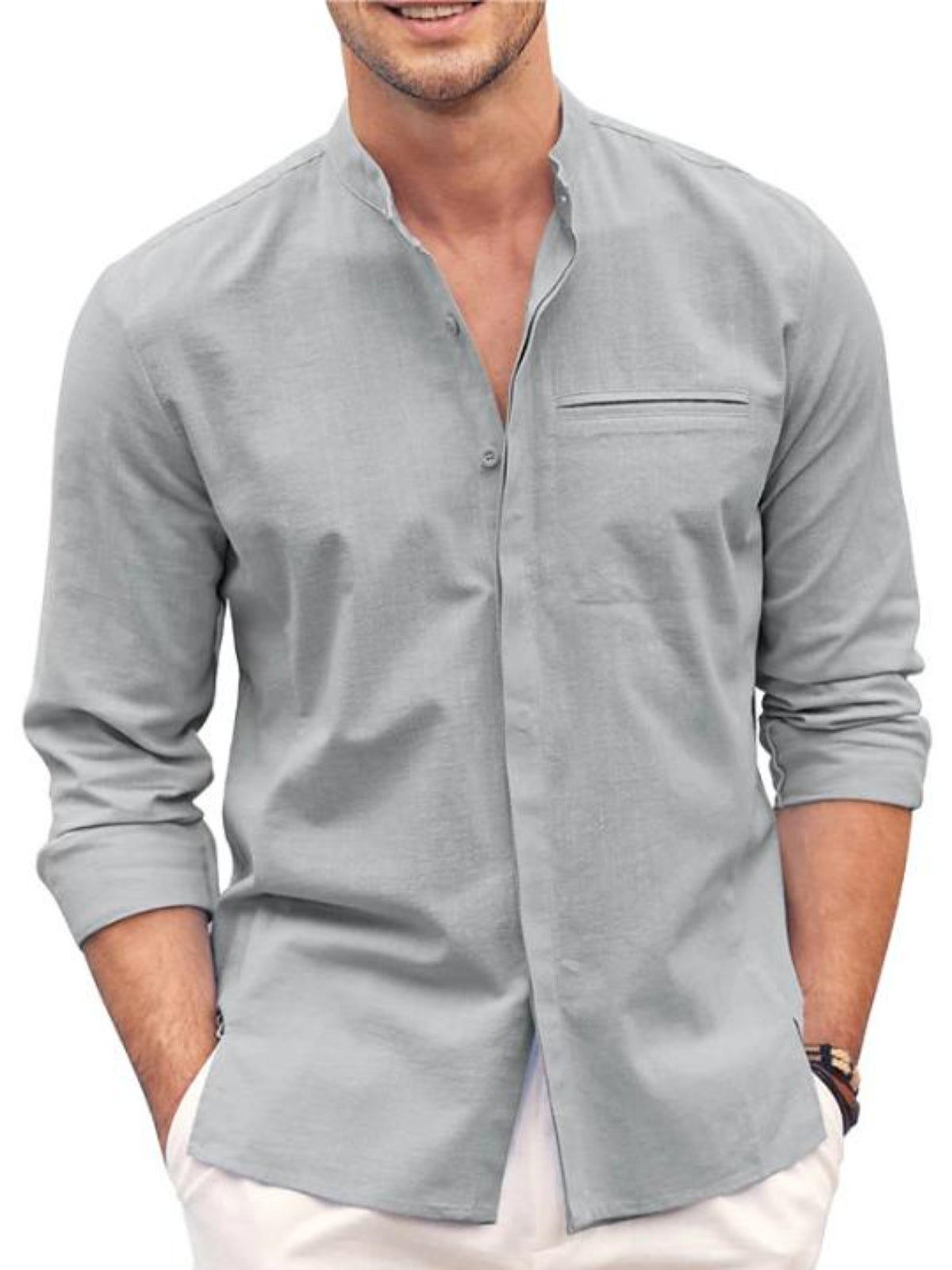 Long Sleeve Collar Beach Shirt