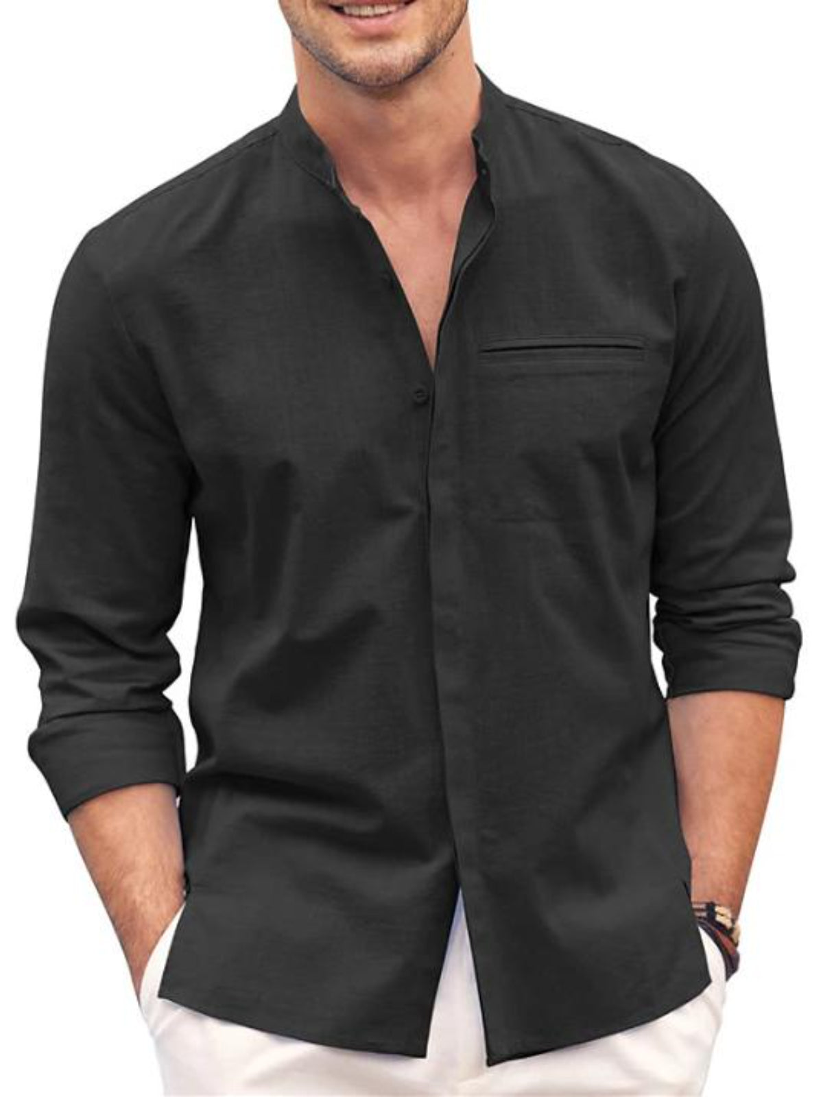 Long Sleeve Collar Beach Shirt