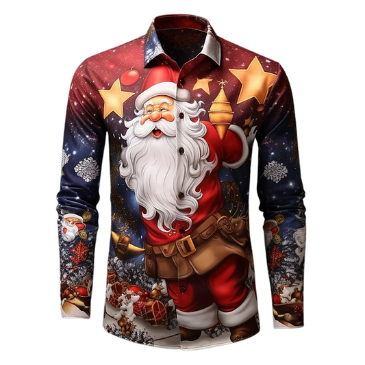 Long Sleeve Santa Clause Stretchable Shirt