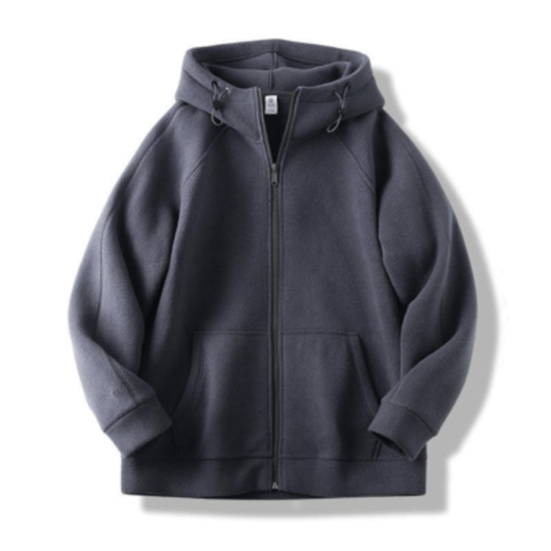 Unisex Loose Fleece Zip Up Hoodie