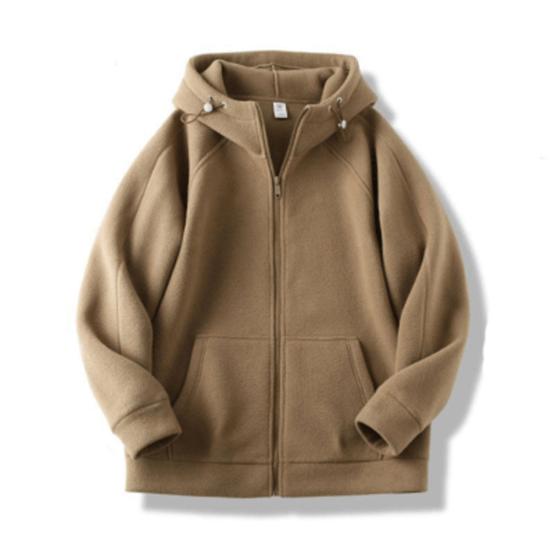 Unisex Loose Fleece Zip Up Hoodie