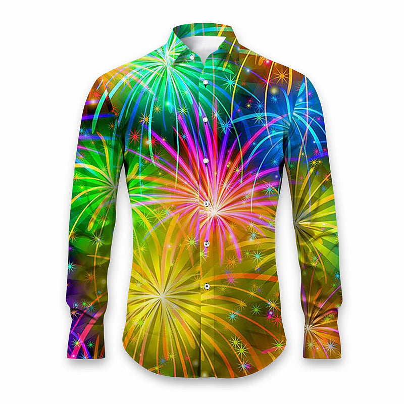 Luminous Firework Printed Shirt