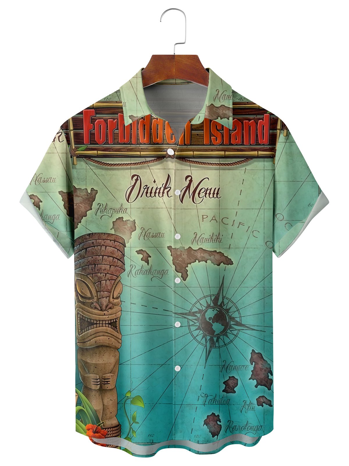 Map Print Short Sleeve Shirt