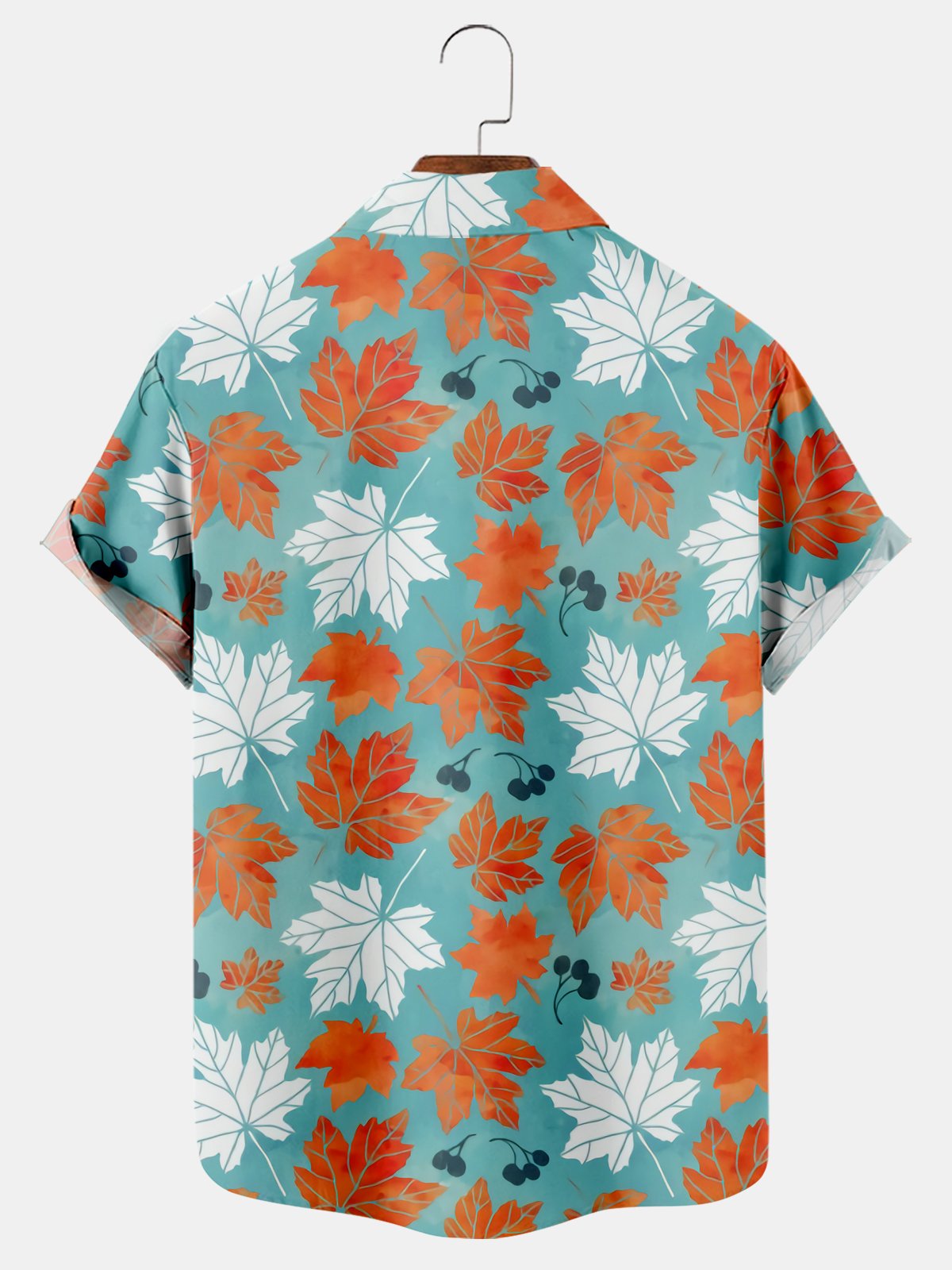 Maple Leaf Print Short Sleeve Shirt