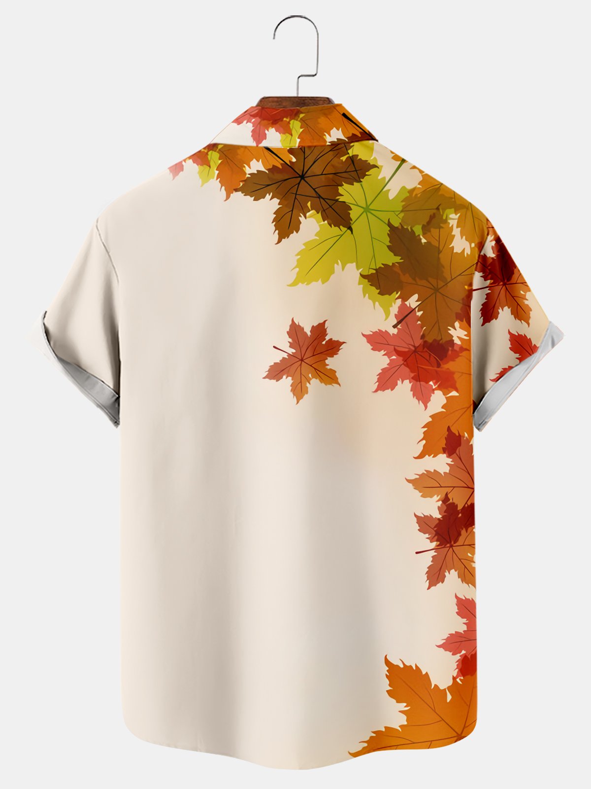 Maple Leaf Turkey Print Short Sleeve Shirt