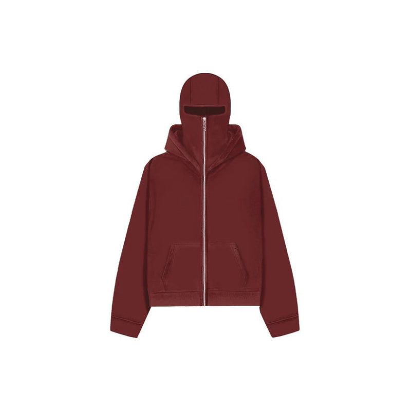 Mask Hoodie With Concealed Cover And Adjustable Fit